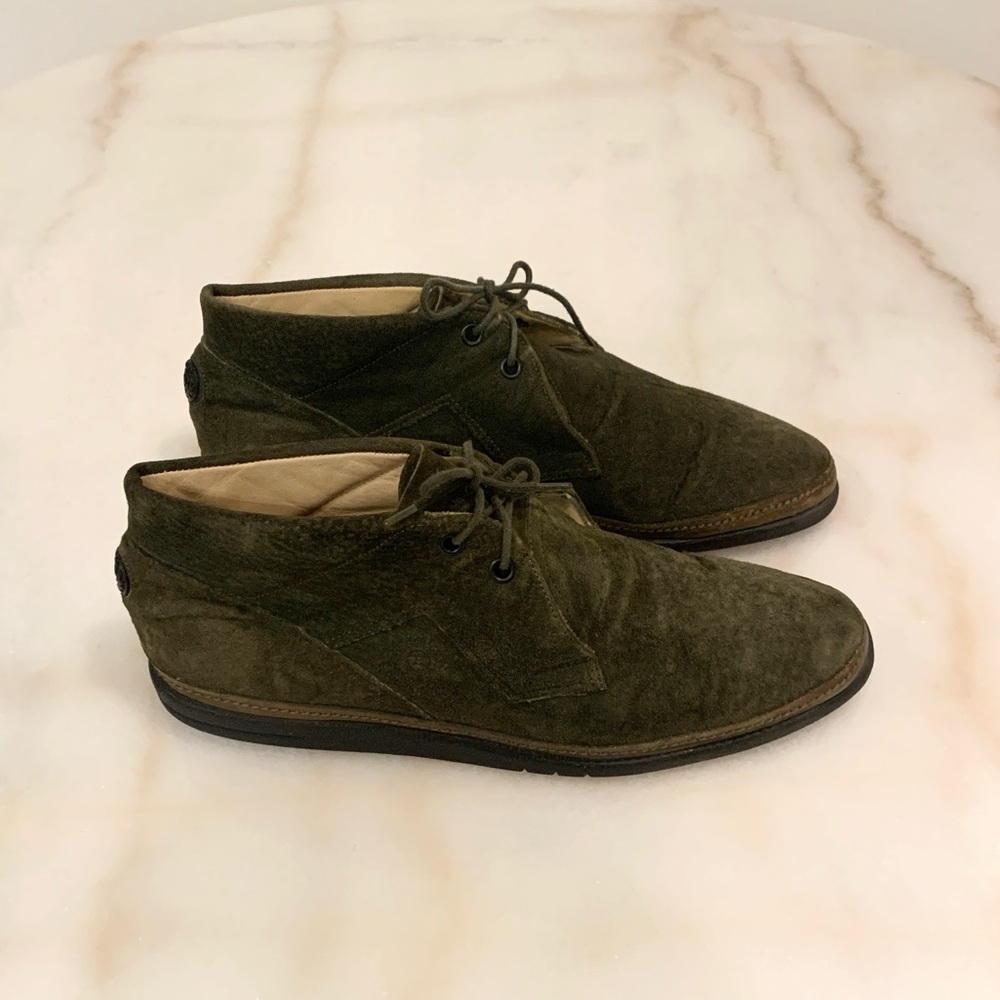 Vintage Ballys Olive green Suede Men's Chukka Boots